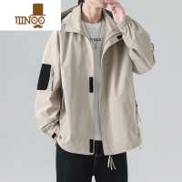 YANXU日系外套男士宽松休闲户外运动连帽冲锋衣潮牌工装开衫夹克