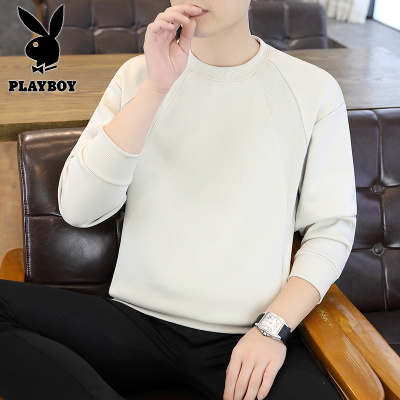 花花公子新款春秋新款休闲圆领卫衣男长袖T恤打底衫