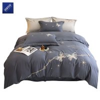 安居先森埃及长绒棉大版绣双人床四件套活性印染C1776