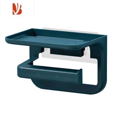 三维工匠简约免打孔北欧厕所卫生间纸巾盒卷纸置物架创意抽纸盒浴室卷纸盒 墨绿