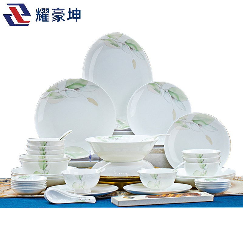 耀豪坤 春之意骨瓷餐具套装56件套YHLQ-56C/套