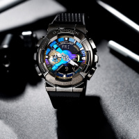 CASIO旗舰店卡西欧手表男g-shock炫彩小钢炮明星同款防震金属运动时尚潮流休闲男士防水耐摔石英表男GM-110