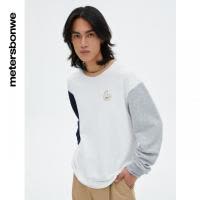 [1件5折价:95]美特斯邦威男复古撞色拼接套头卫衣