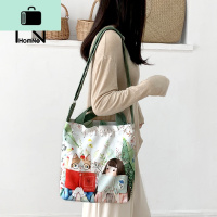 那仁日系原宿风单肩包小清新帆布袋女简约文艺手提斜挎包包APNEW LAKE女斜挎包