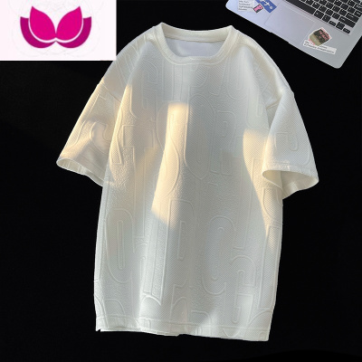 七斓350g克t恤男夏季短袖情侣装美式复古宽松大码潮牌高级感体恤