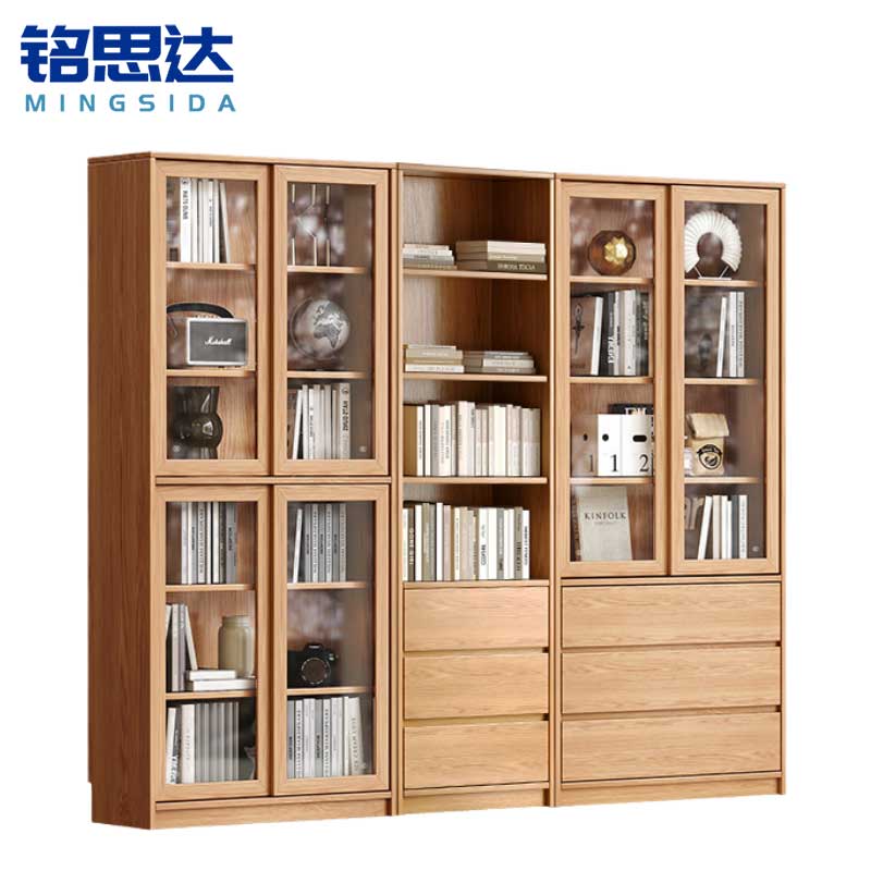 铭思达实木书柜2.4米台