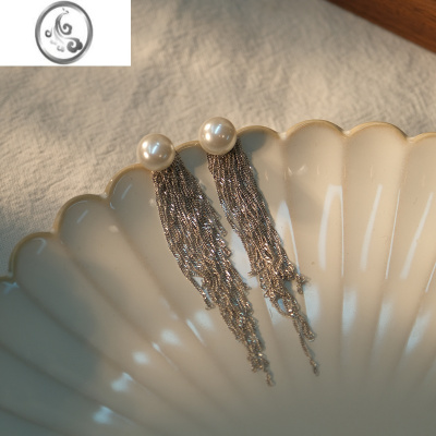 JiMi《月下星河》珍珠流苏耳坠小众设计耳环耳钉绝美氛围感网红新款