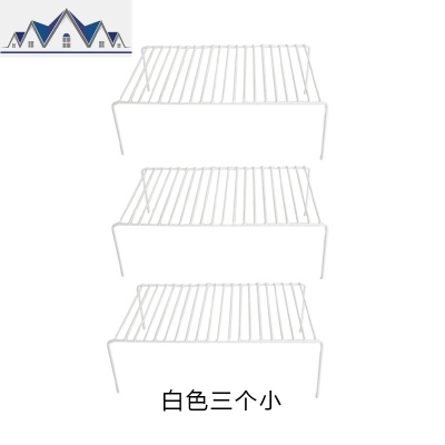 厨房用品碗盘收纳置物架分层隔板沥水单层储物调料架橱柜三件套装 三维工匠