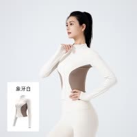 拼色修身显瘦瑜伽服外套女跑步运动健身外套