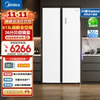 美的(Midea) M60系列643对开门双系统超薄嵌入家用冰箱一级能效风冷无霜MR-643WUKGPZ冰釉白国家补贴
