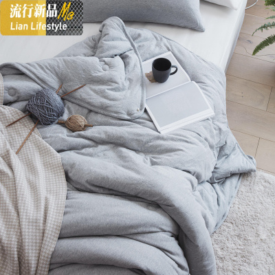 春秋被冬被 良品棉A类针织棉面料柔软蓬松贴身被芯被子 三维工匠