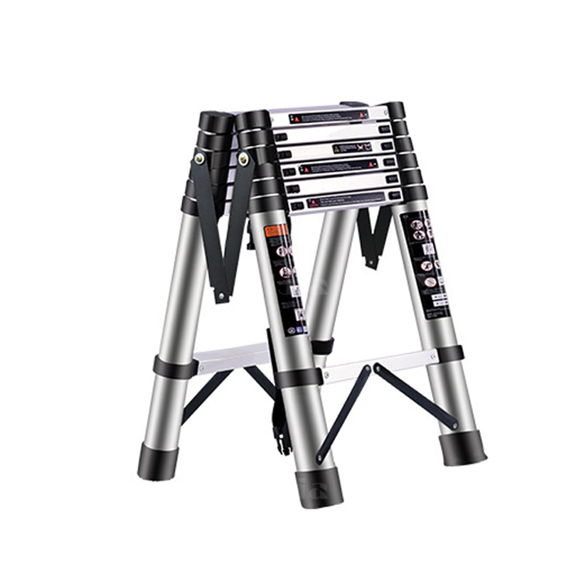 翌嘉 YJ40625065铝合金折叠便携升降梯 2.6+2.6米双面人字梯