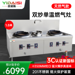 意黛斯 商用燃气大锅灶 猛火灶商用单位学校食堂电磁猛火大炒锅饭店酒店 双头单尾 YDS-JDSW18T天然气