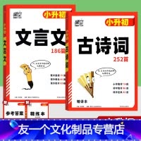 3本]语文+数学+英语 小学升初中 [友一个正版]2023新版小升初古诗词252首 文言文186篇全套2本 星空小学生文