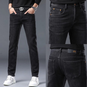 秋冬新款加绒男士牛仔裤小直筒弹力商务休闲百搭潮牌牛仔潮流