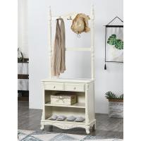 森美人欧式实木落地衣架柜玄关厅衣帽架带柜子美式家用玄关客厅挂衣架