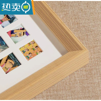 敬平画框九宫格diy相框定制实木挂墙情侣闺蜜生日七夕创意礼物 原木色实木框 大30宫格[相框40*50cm]