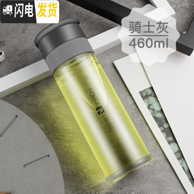 三维工匠玻璃杯500-600便携单层泡茶杯男过滤随手水杯子大容量加厚