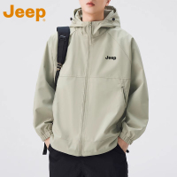 JEEP吉普户外冲锋夹克男士春秋季2025新款登山防风简约上衣外套男