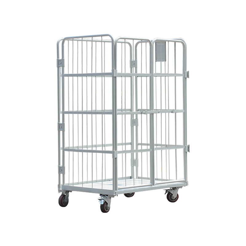 臻远ZY-L10仓储笼 折叠物流台车快递仓库周转车 1100*800*1700加门