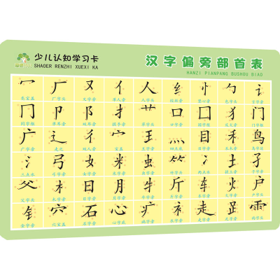 [M]少儿认知学习卡 汉字偏旁部首表-9787540159856