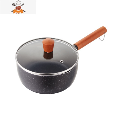 一人食小炒锅小型单人不粘锅1人家用宝宝辅食儿童炒锅 敬平 18cm黑色小炒锅+盖