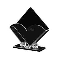 翌嘉YJ4123051 透明亚克力纸巾盒 黑底心型款