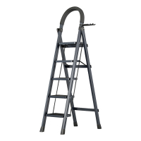 臻远 ZY-T143多功能梯子家用折叠梯室内踏板楼梯 黑色五步梯