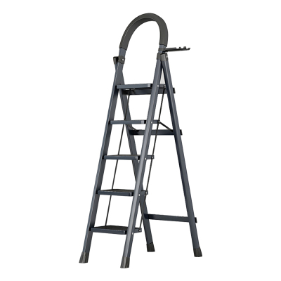 臻远 ZY-T143多功能梯子家用折叠梯室内踏板楼梯 黑色五步梯