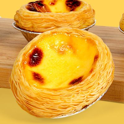 葡式蛋挞皮家用套餐自制蛋挞液带锡纸托diy半成品烘焙原料蛋挞皮83粒装发90粒-