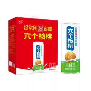 [高考送礼]六个核桃整箱24罐六六大顺植物核桃乳牛奶礼盒装节日送礼