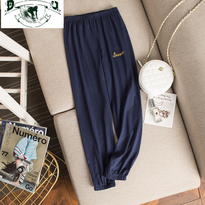 HLCOMAN夏季睡裤女棉长裤居家生活裤休闲裤色薄款宅宅裤可外穿春夏款睡裤