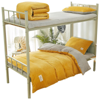 美帮汇大学宿舍单人床三件套珊瑚绒冬天双面绒高低床铺盖套毛绒床单被套