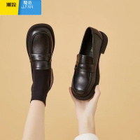 聚范厚底小皮鞋女英伦风2024新款黑色乐福鞋通勤鞋百搭jk鞋子平底