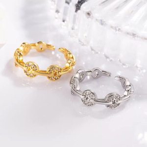 S999足银钱币戒指女旺财小众个性时尚百搭指环开口设计手饰品批发送女朋友老婆情人节七夕生日礼物