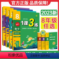 基础:语数英3本 八年级下 [正版]1课3练八年级上册下册数学沪科版物理苏科版语文英语政治历史人教版 初二会考生物地