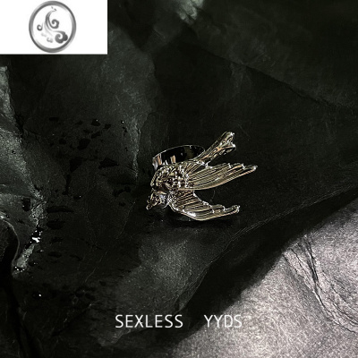 JiMiyyds 冷淡风飞鸟耳骨夹高级感耳夹女无耳洞男耳环ins网红秋冬耳饰