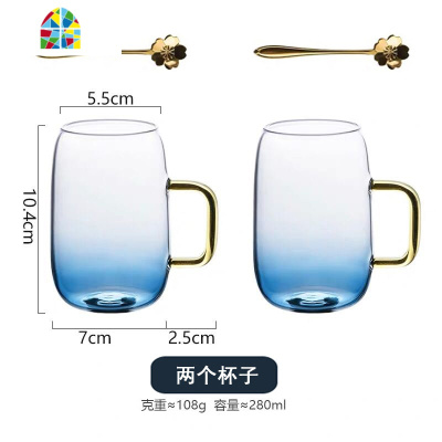 云石大容量耐热加厚防爆冷水壶 耐热玻璃水杯套装凉水壶 FENGHOU 六杯+深色实木H盘+欧式金杯架送樱花勺子