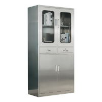 乙壬不锈钢文件柜档案柜资料柜储物柜器械柜仪器柜304全不锈钢二斗柜