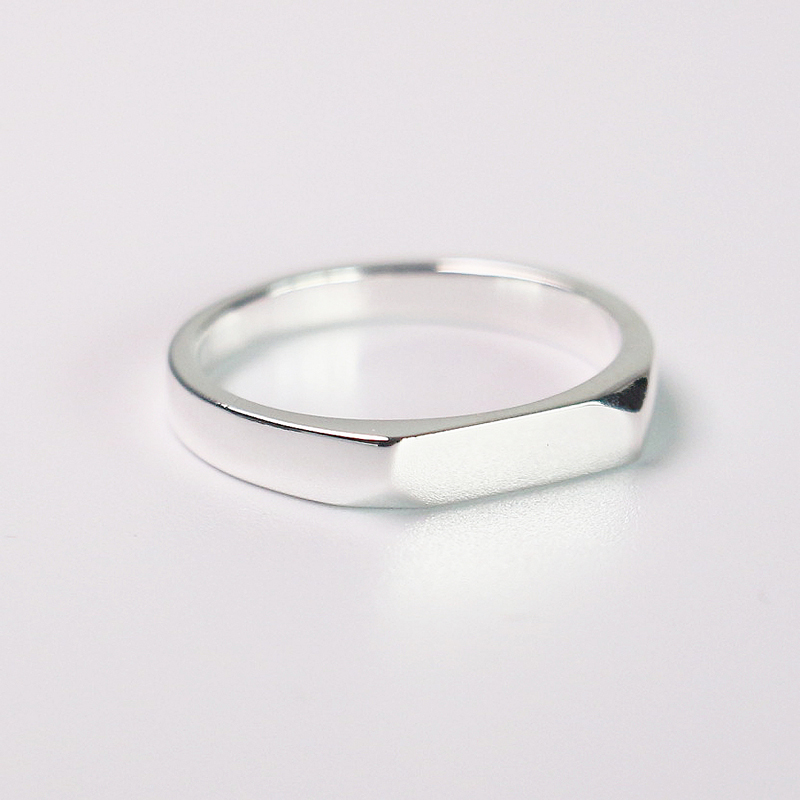免费刻字S999足银设计师款光切面简约戒指男女对戒学生情侣对戒指送女朋友老婆情人节七夕生日礼物