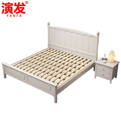 演发 实木床+床头柜 1.8米 套