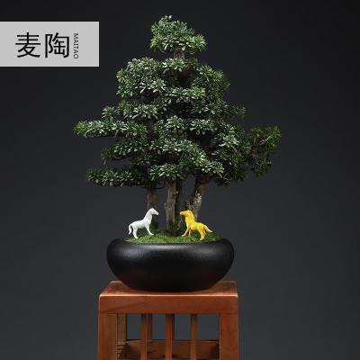 美帮汇仿真新中式迎客松盆景绿植客厅酒店家居玄关装饰品样板间软装摆件