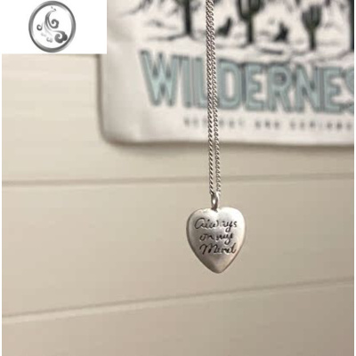 JiMiins风 韩国小众简约设计 BM复古字母爱心刻字吊坠项链