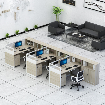 全简现代简约屏风位员工办公桌办公室专用屏风隔断职员办公电脑桌财务办公电脑桌7字三人位