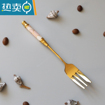 敬平北欧水果叉子套装不锈钢小叉子家用水果签果插创意甜品叉蛋糕叉 繁花粉