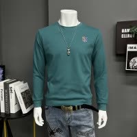 欧货秋冬新款时尚男士圆领卫衣秋装长袖体恤修身上衣服潮ins时尚