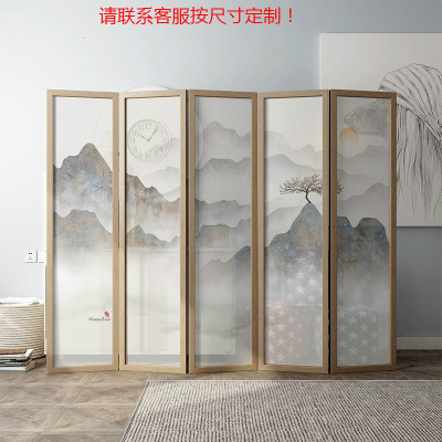 BONJEAN新中式屏风隔断客厅禅意山水现代简约玄关卧室小户型折叠移动折屏