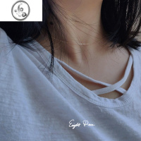 JiMi可水洗不掉色!14K包金极细项链女裸链简约银银锁骨链choker颈链