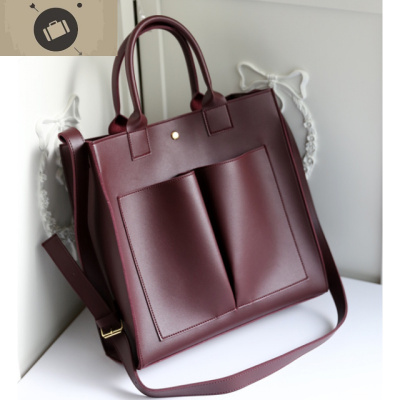 韩版简约纯色女包手提包A4文件包大容量包商务笔记本电脑包公文包艾狄伊娃手提包