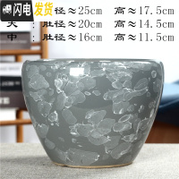 三维工匠绿萝花盆陶瓷大号特大号简约直筒肉肉植物多肉花盆带托盘 雅致灰苹果型[结晶灰] 中号(尺寸看图片)花盆容器